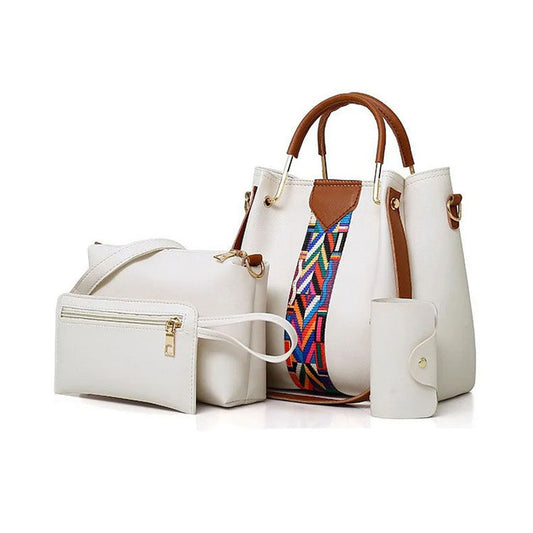 Royal White 4 pcs Handbag
