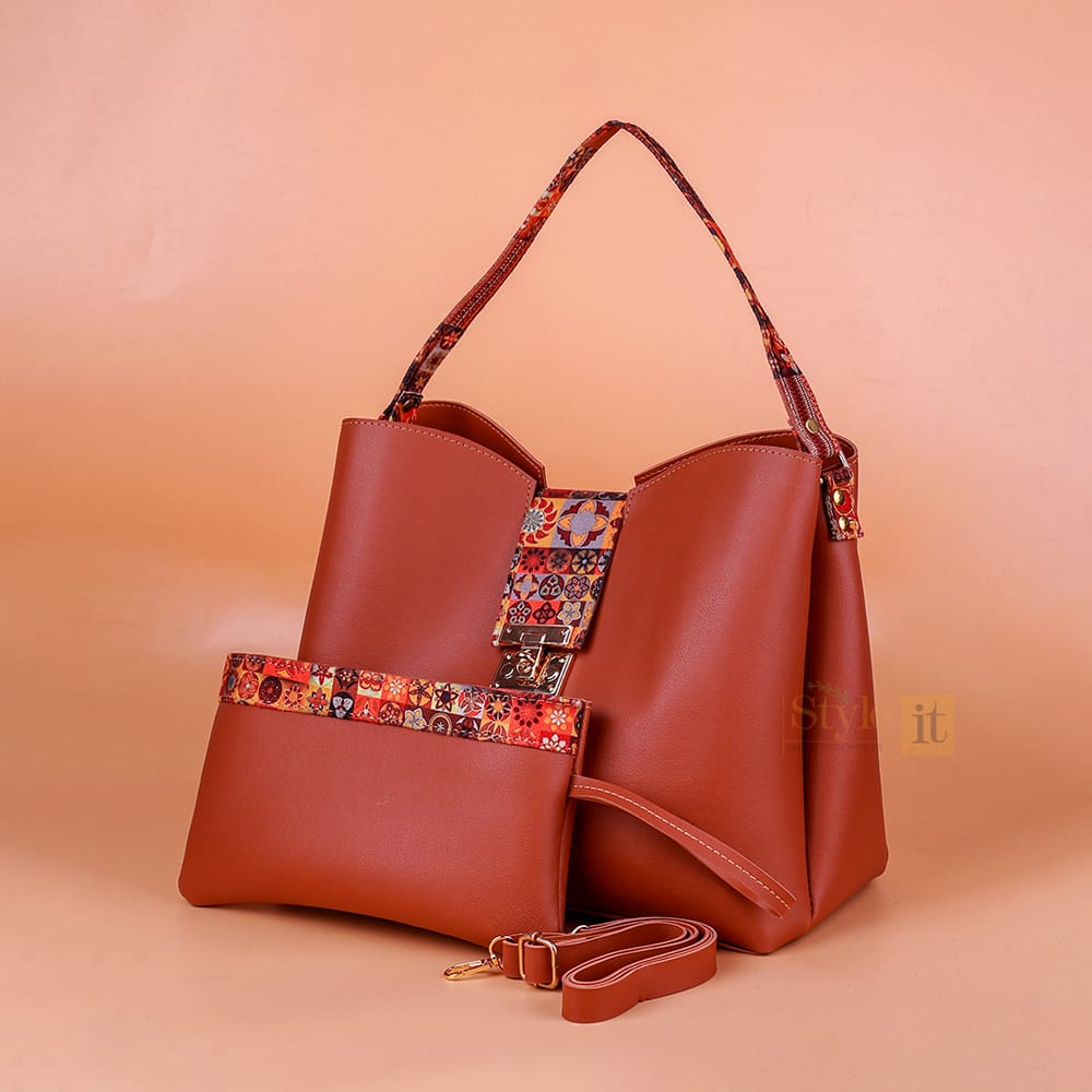 Ease Brownish Bucket Tote