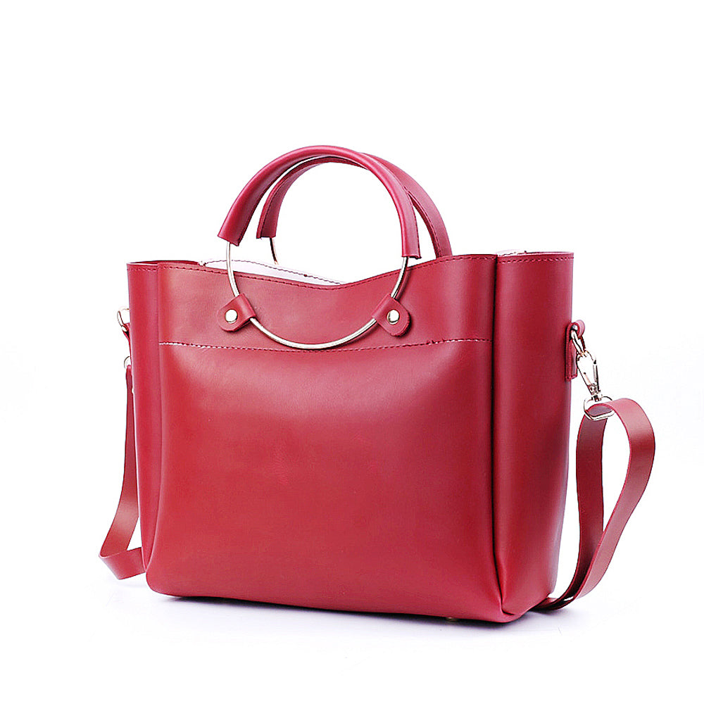 Gloria Maroon and White Handbag