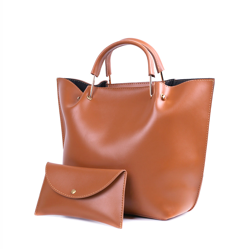 Bossy Brown 2 Pcs Handbag