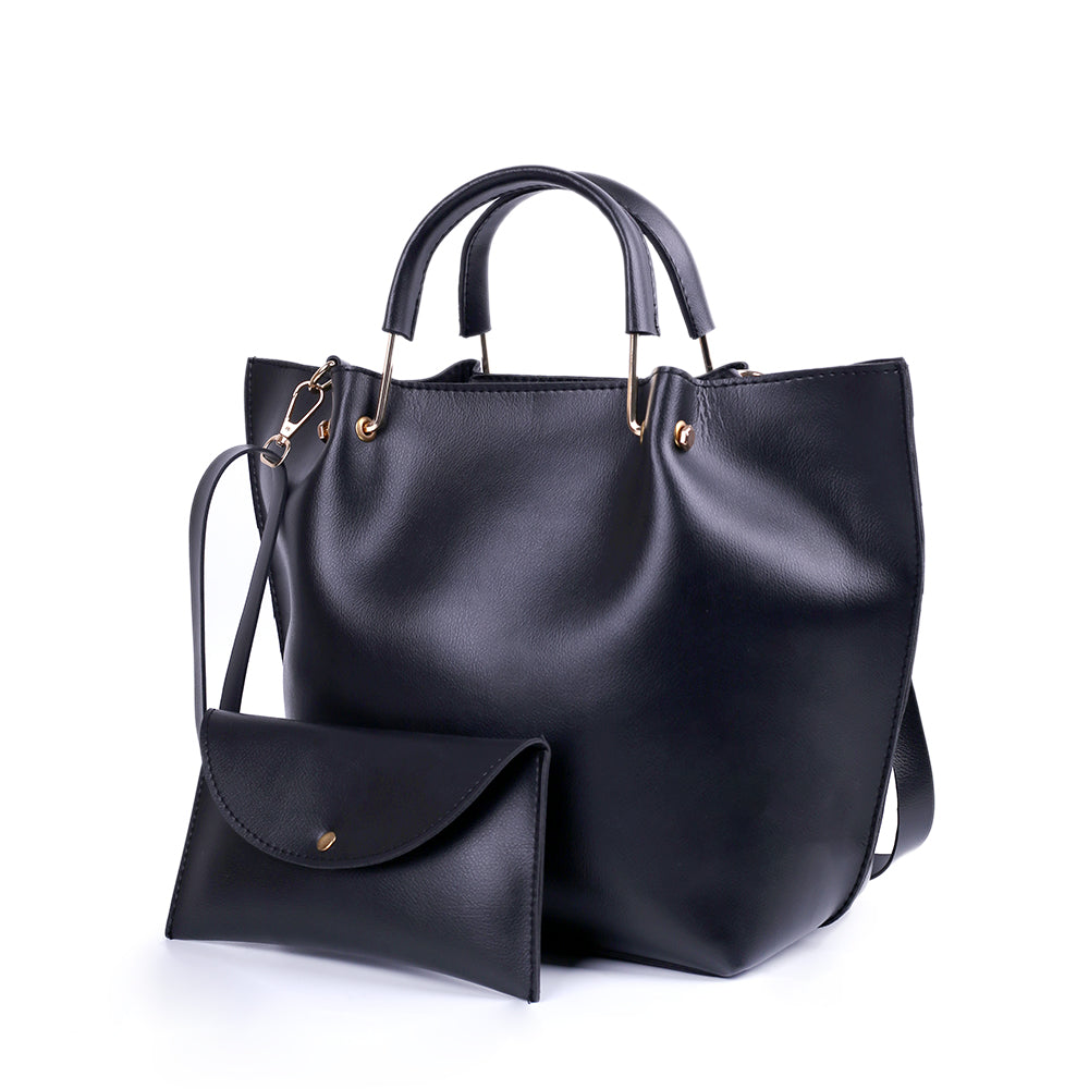 Bossy Black 2 Pcs Handbag