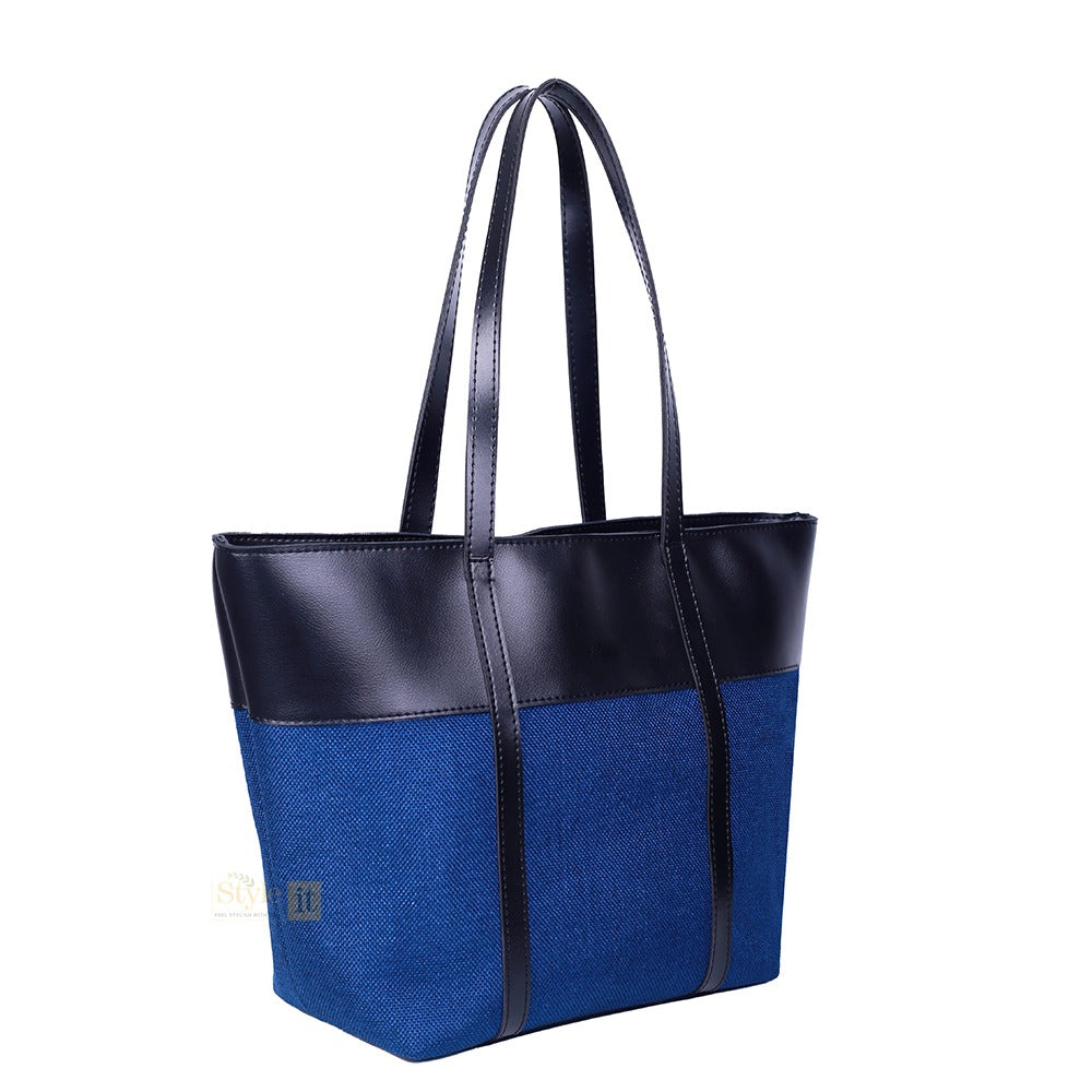 Burberry Blue and Black Tote Bag