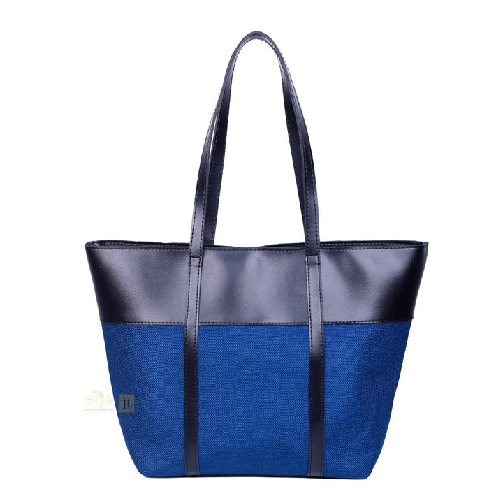 Burberry Blue and Black Tote Bag