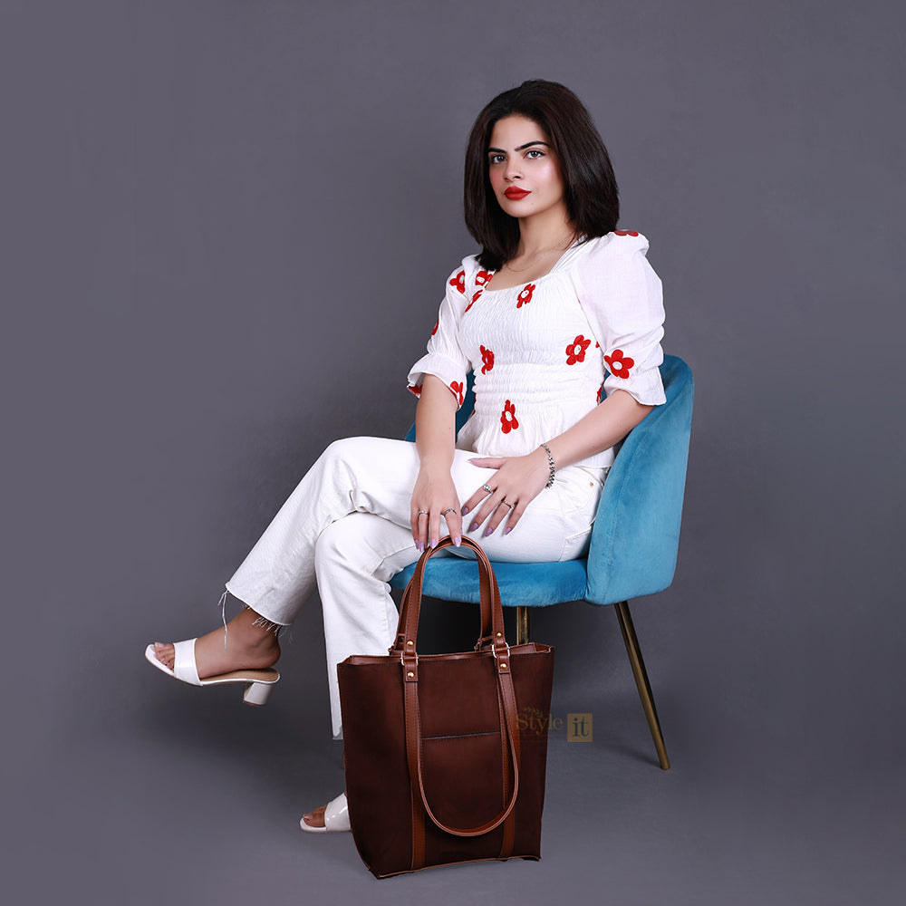 Commodious Brown Tote Bag