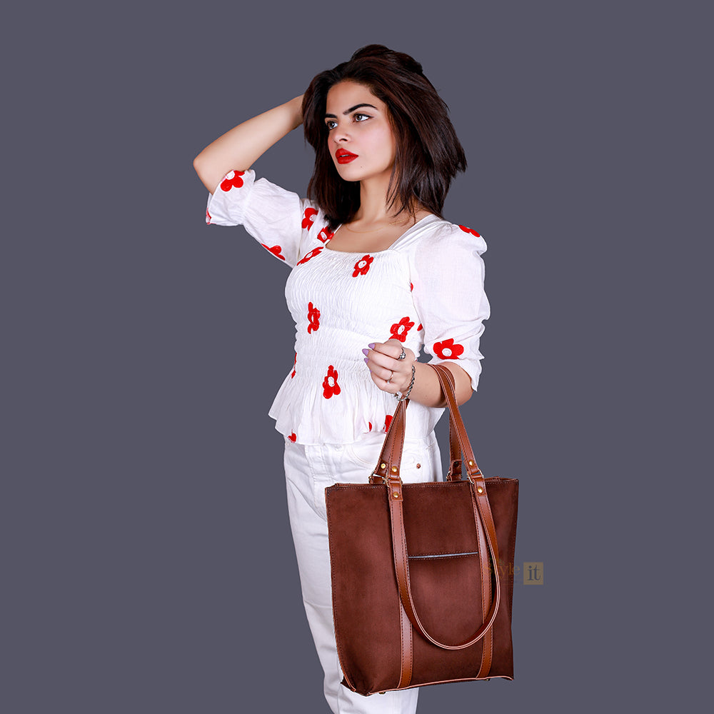 Commodious Brown Tote Bag