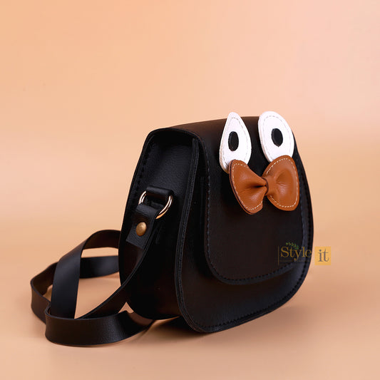 Kitty Black Crossbody Bag