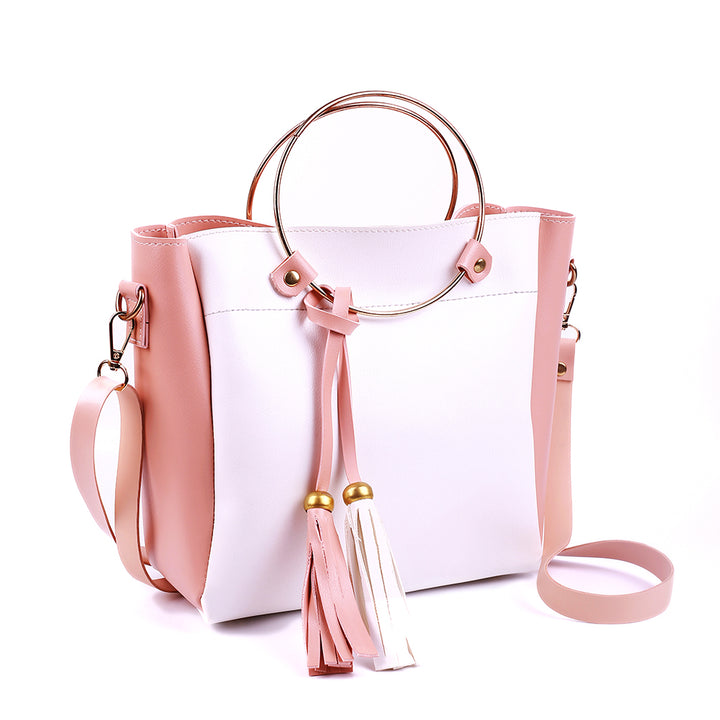 Gloria Pink and White Handbag