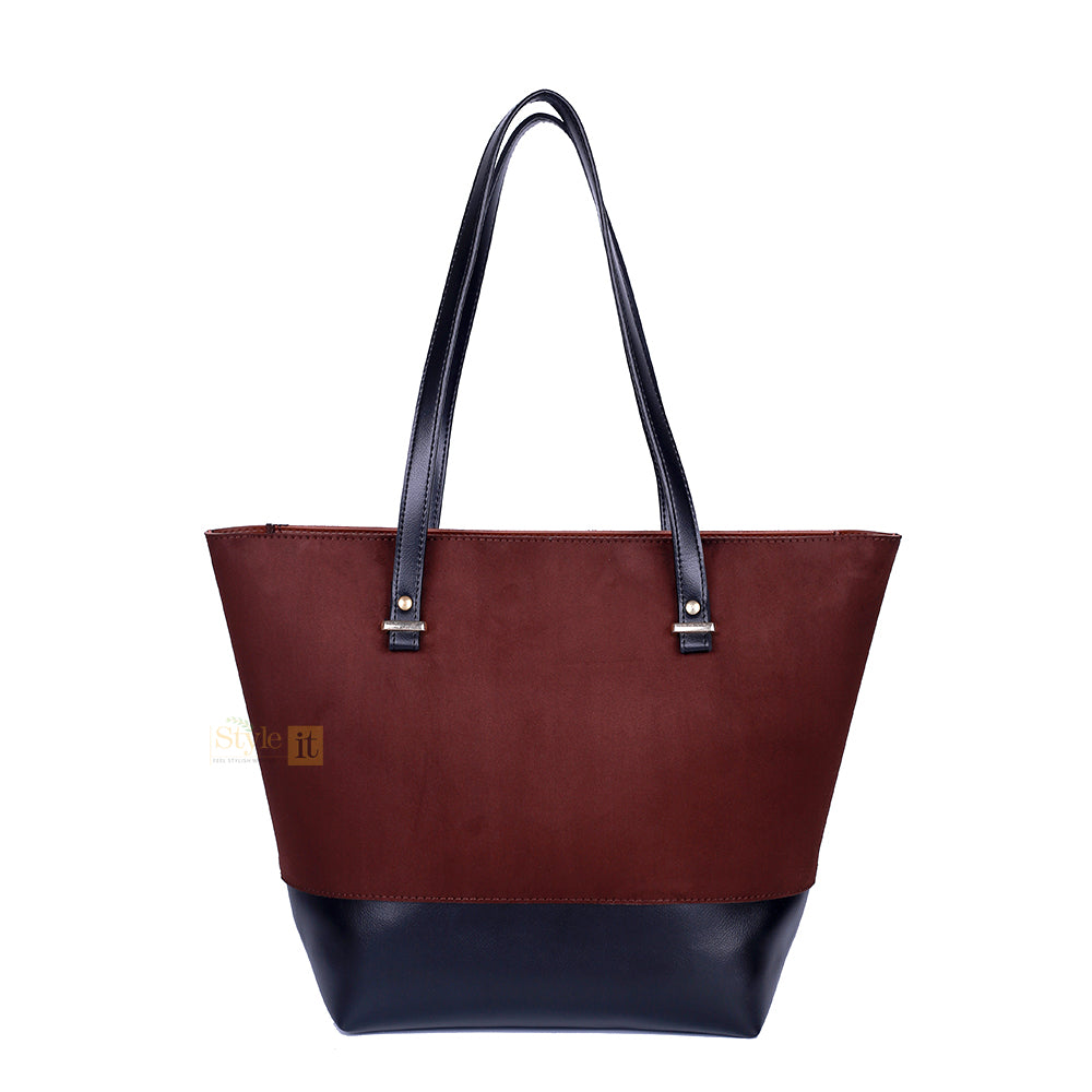 Posh Brown and Black Tote Bag
