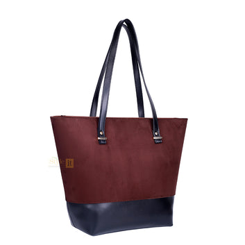 Posh Brown and Black Tote Bag