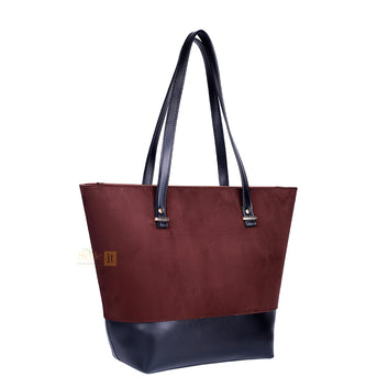 Posh Brown and Black Tote Bag