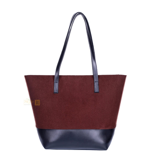 Posh Brown and Black Tote Bag