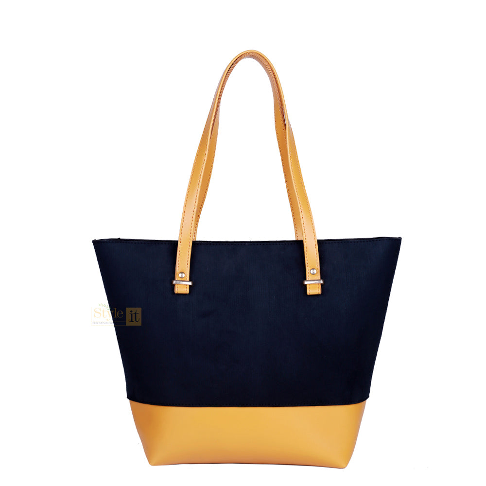 Burberry Yellow and Black Tote Bag