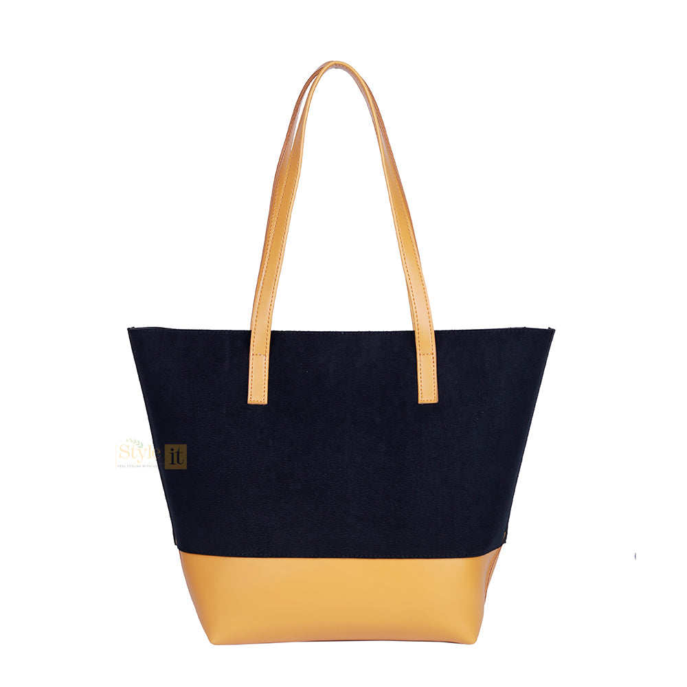 Burberry Yellow and Black Tote Bag