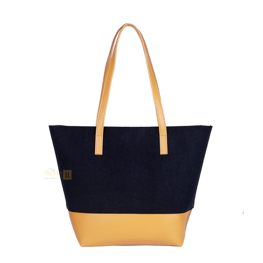 Burberry Yellow and Black Tote Bag