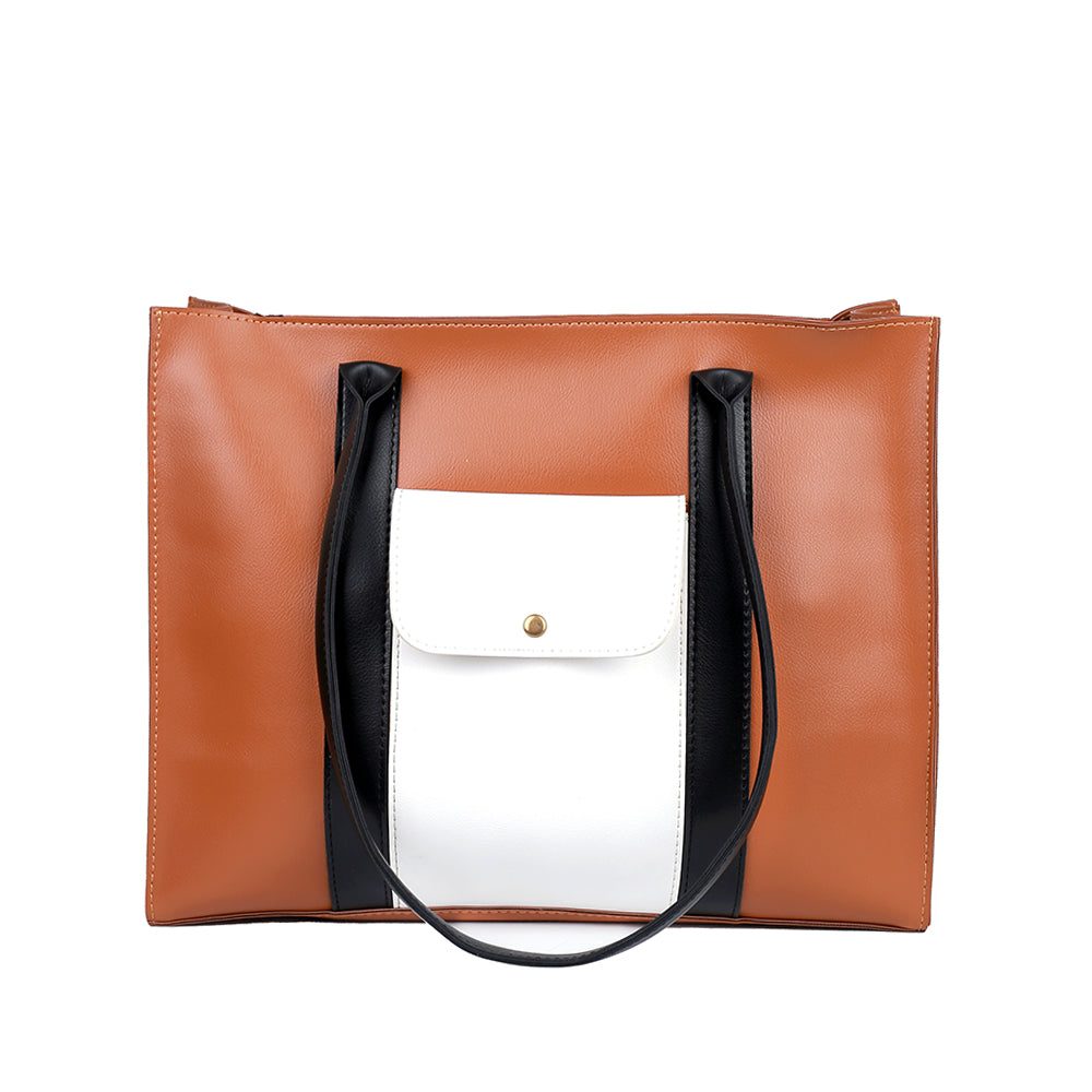 Glade 3 Pcs Brown and White Shoulder Bag