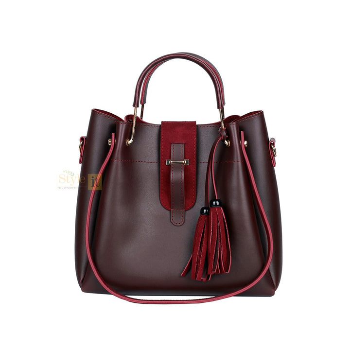 Isla Maroon Premium Handbag