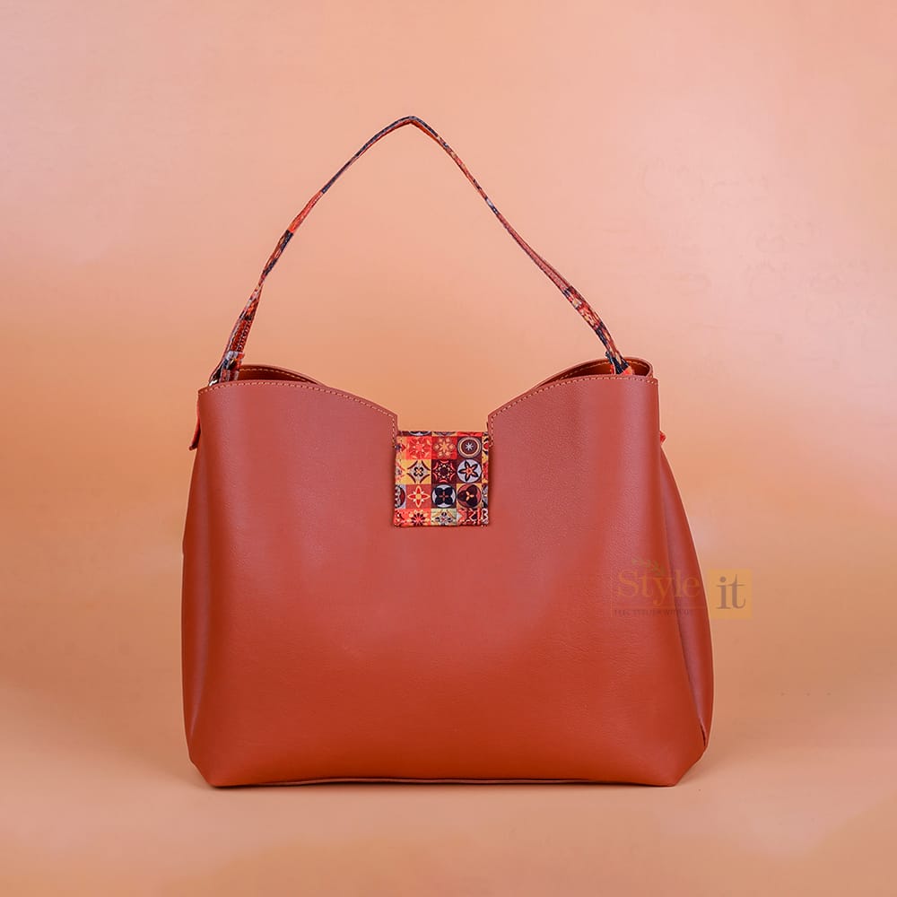 Ease Brownish Bucket Tote